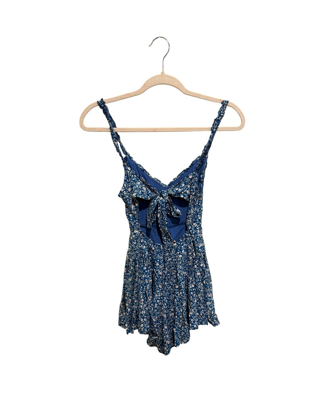 Princess Polly Navy Blue Floral Tie-Back Romper - Picture 3 of 4